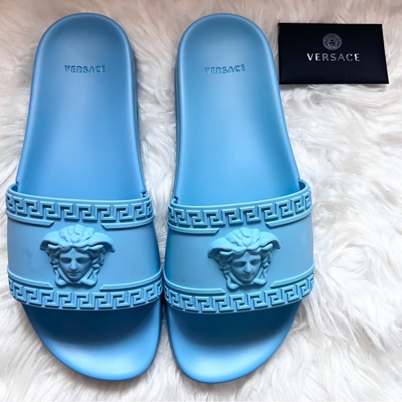 Versace Other - New! VERSACE Palazzo Medusa Logo Open Toe Pool Slides